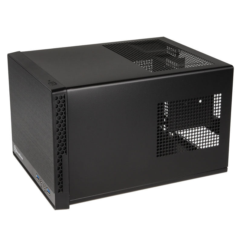 Sidepanel med mesh på SilverStone SST-SG13B-Q Sugo Mini-ITX kubekabinett svart
