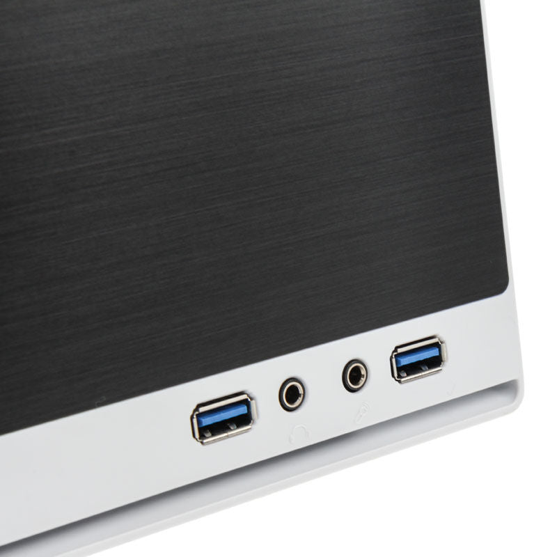 SilverStone SST-SG13WB-Q Sugo Mini-ITX kabinett hvit montert med komponenter