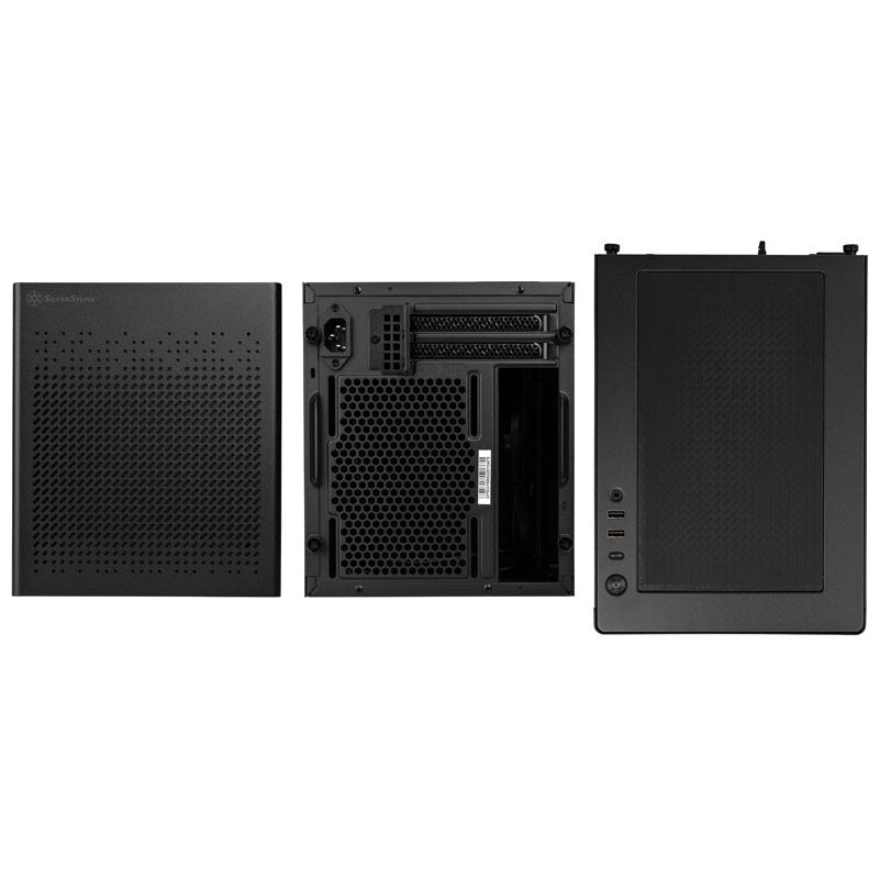 SilverStone SST-SG16B kabinett montert med komponenter