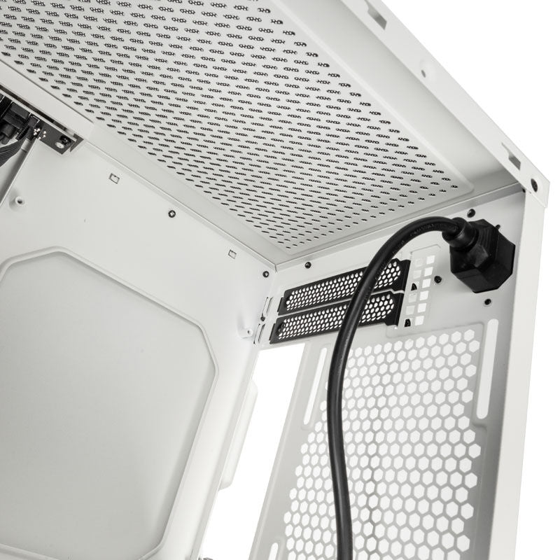 SilverStone SST-SG16W Mini-ITX kabinett mesh hvit utsnitt med støvfilter