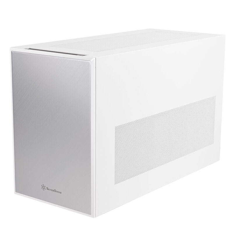 SilverStone SST-SG17W Micro-ATX kabinett minitårn hvit forfra