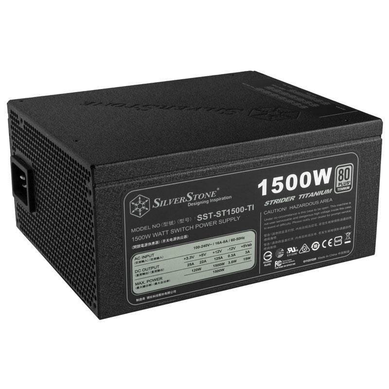 SilverStone SST-ST1500-TI v2.0 Strider strømforsyning forfra