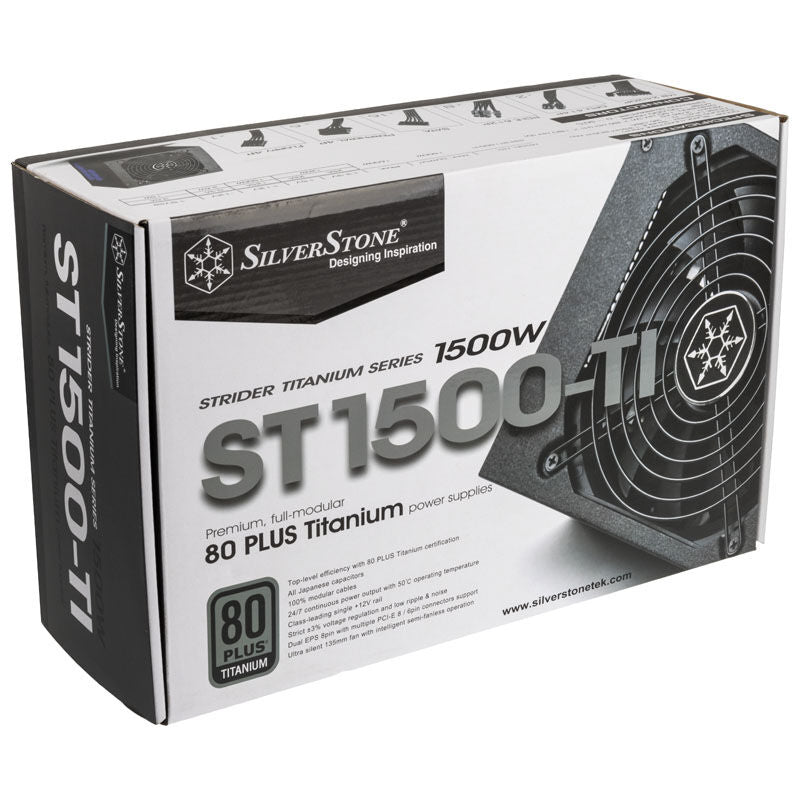 SilverStone SST-ST1500-TI v2.0 Strider strømforsyning emballasje
