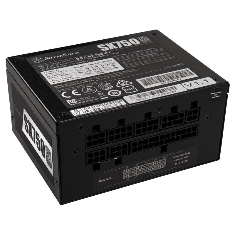 Detaljbilde av SilverStone SST-SX750-PT V.1.1 SFX strømforsyning 750 W Platinum