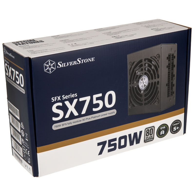 Sideprofil av SilverStone SST-SX750-PT V.1.1 SFX strømforsyning 750 W Platinum