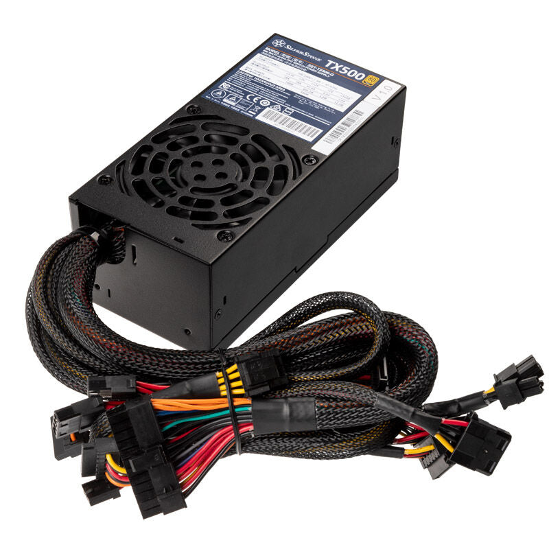 SilverStone SST-TX500-G TFX strømforsyning detalj av kabler