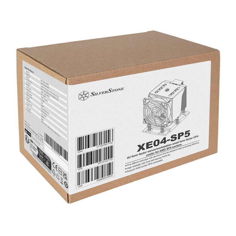 Silverstone SST-XE04-SP5B CPU-kjøler detalj av aluminiumlameller
