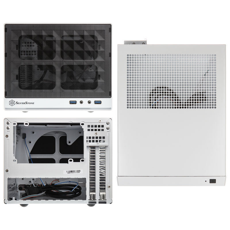 SilverStone Sugo SG13 Mini-ITX kabinett hvit mesh bakside