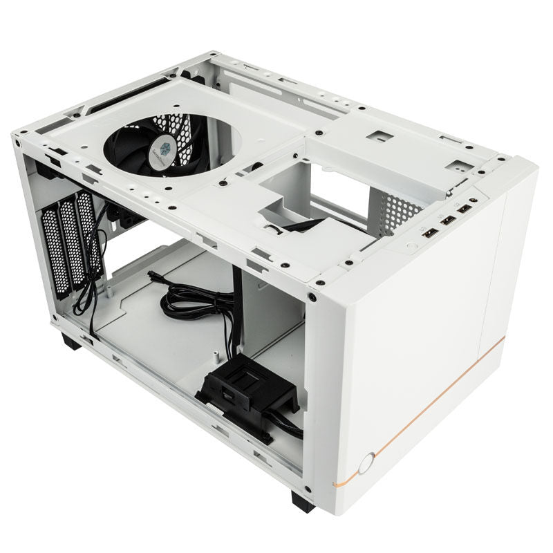 SilverStone Sugo SG14 Mini-ITX kabinett hvit mesh åpen sidepanel