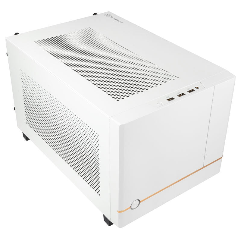 SilverStone Sugo SG14 Mini-ITX kabinett hvit mesh bakside