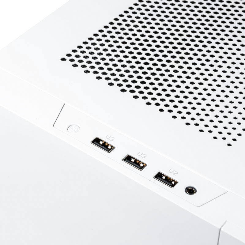 SilverStone Sugo SG14 Mini-ITX kabinett hvit mesh montert vifte