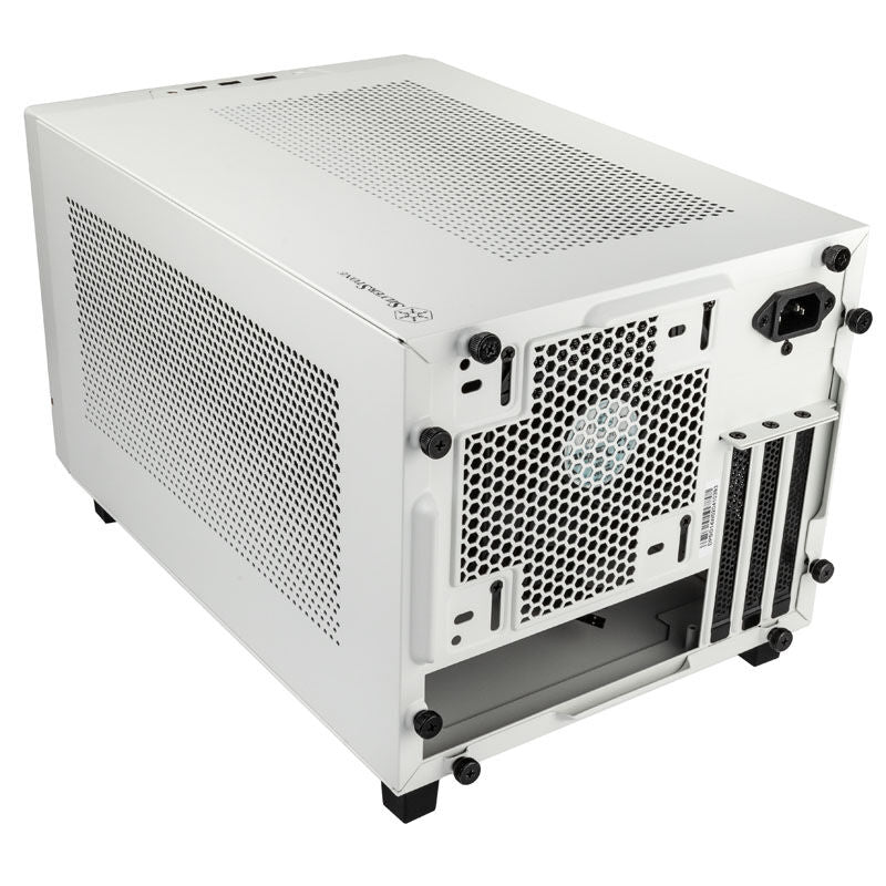 SilverStone Sugo SG14 Mini-ITX kabinett hvit mesh nærbilde frontpanel