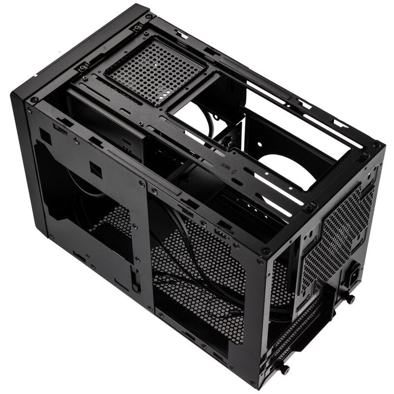 SilverStone Sugo SG14 Mini-ITX kabinett svart mesh topp visning