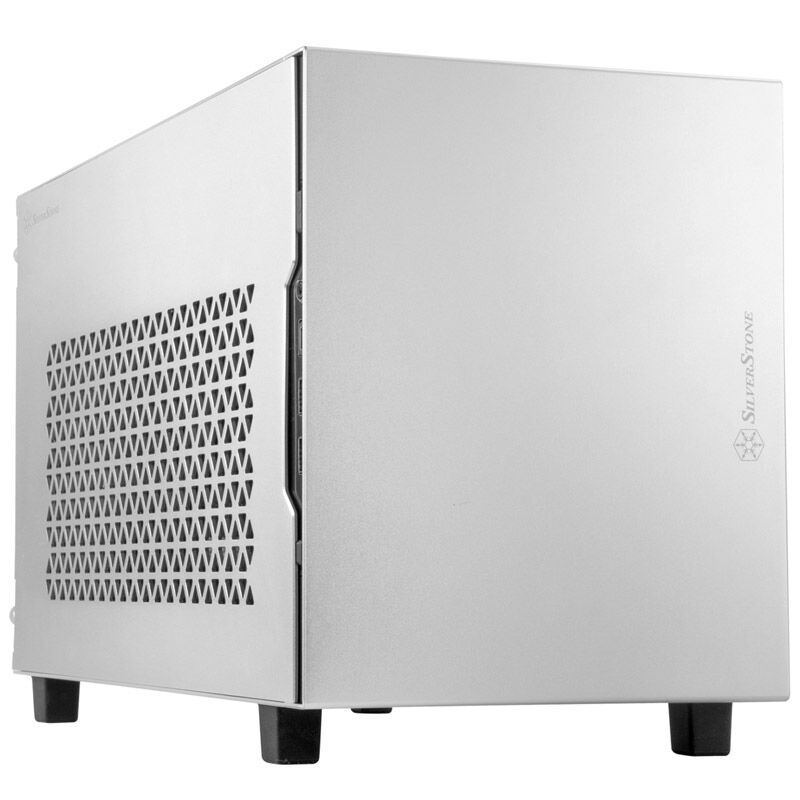 SilverStone Sugo SG15 Mini-ITX kabinett aluminium sølv bakside