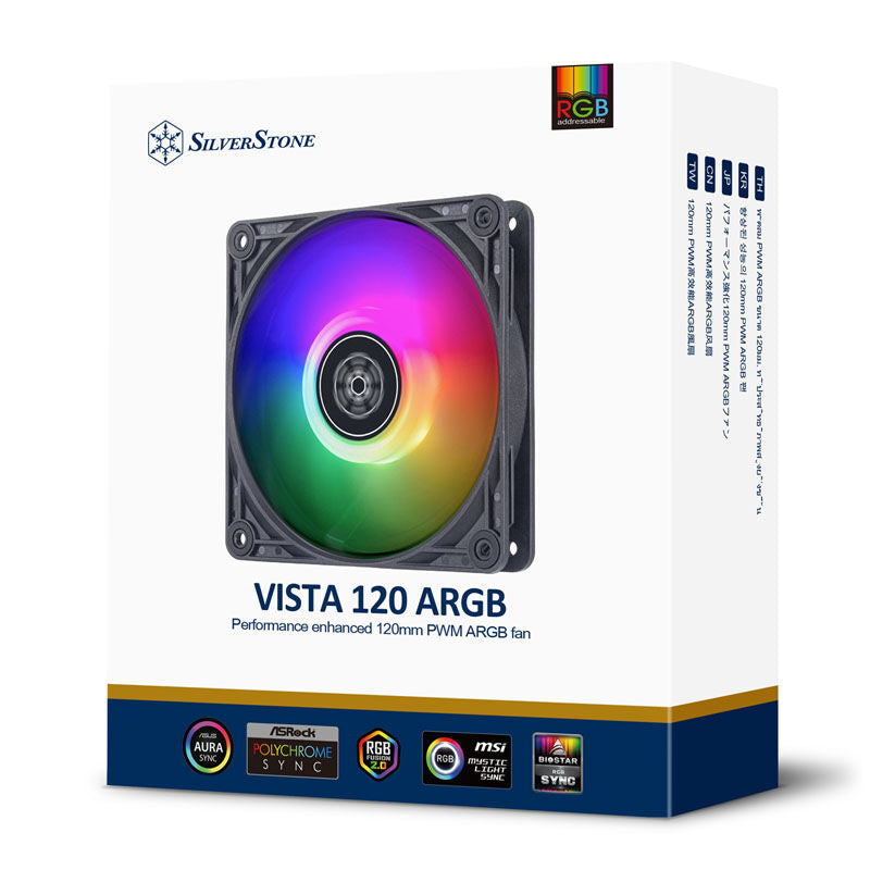 Oversikt over SilverStone VISTA Performance vifte 140 mm ARGB PWM svart
