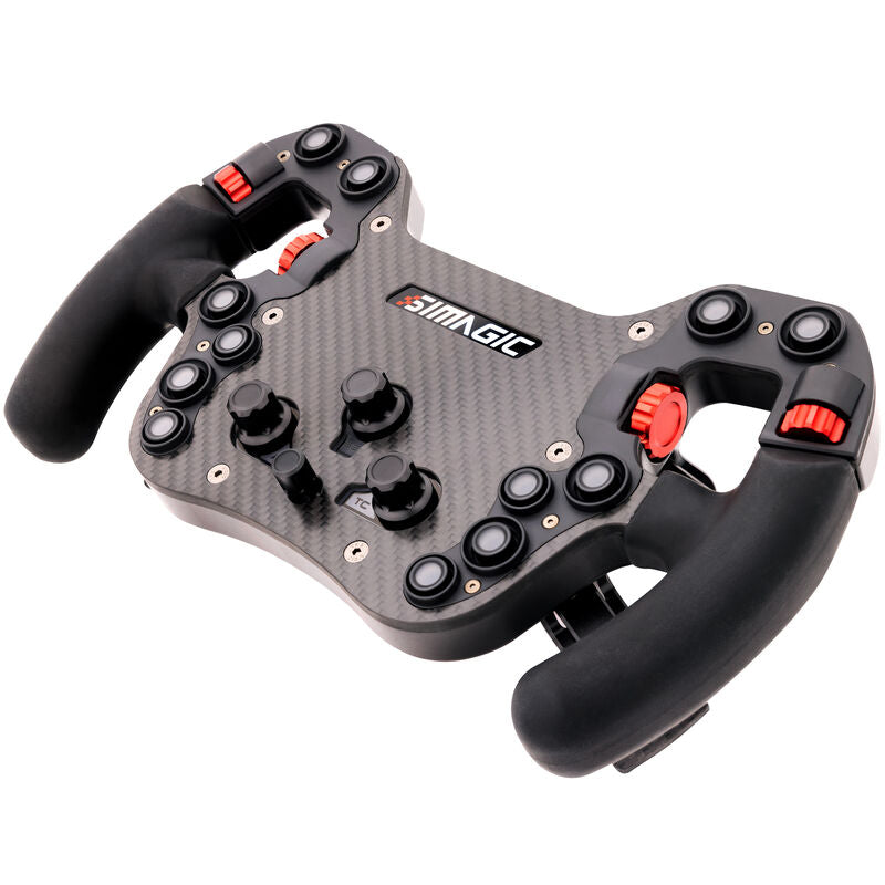 Simagic FX-C simracingratt 290 mm RGB karbonfiber detalj av knapper