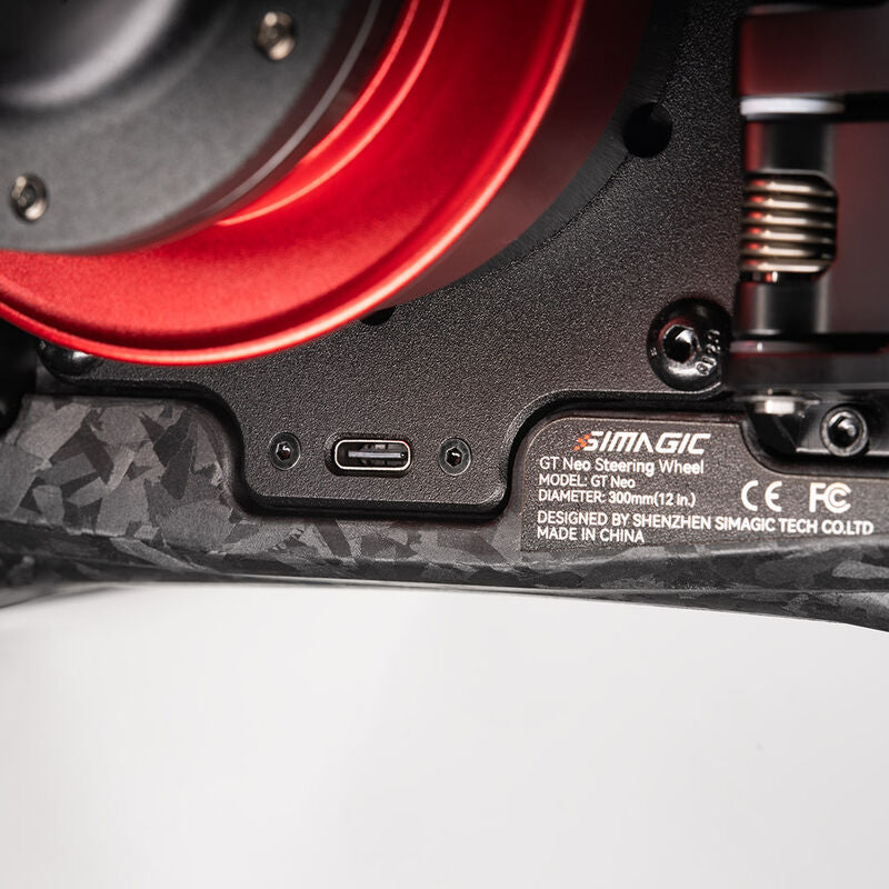 Simagic GT Neo simracingratt 300 mm karbon RGB knappelayout