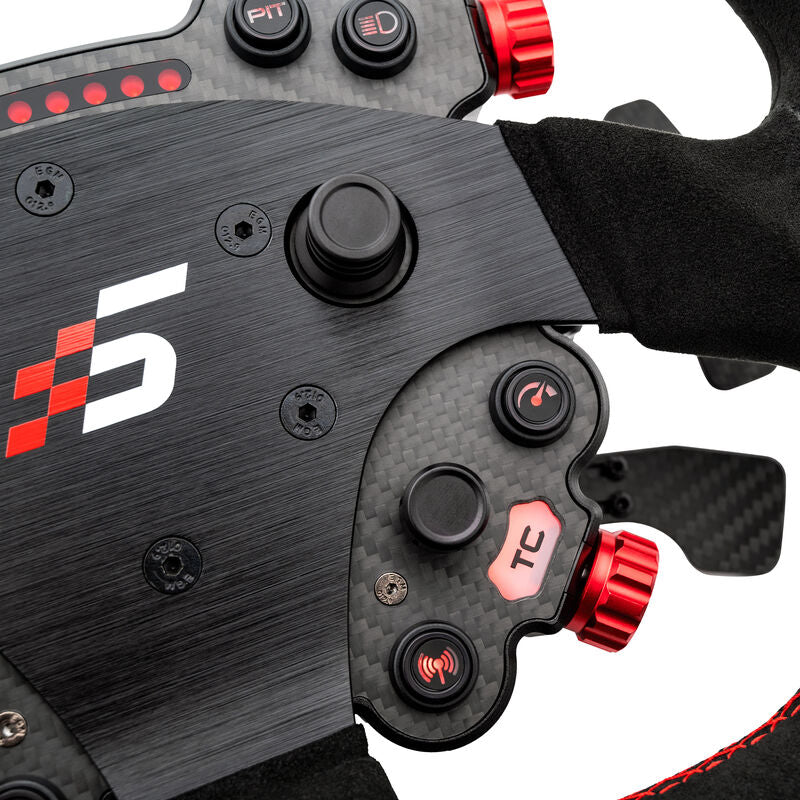 Nærbilde av grip på Simagic GTC-C simracingratt Alcantara quick-release