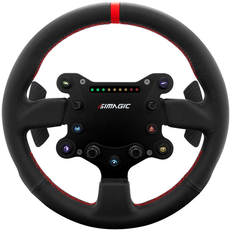 Simagic GTS simracingratt 300 mm lær quick-release RGB bakside