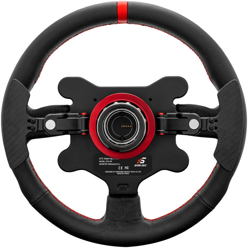 Detalj av magnetiske girspaker på Simagic GTS simracingratt