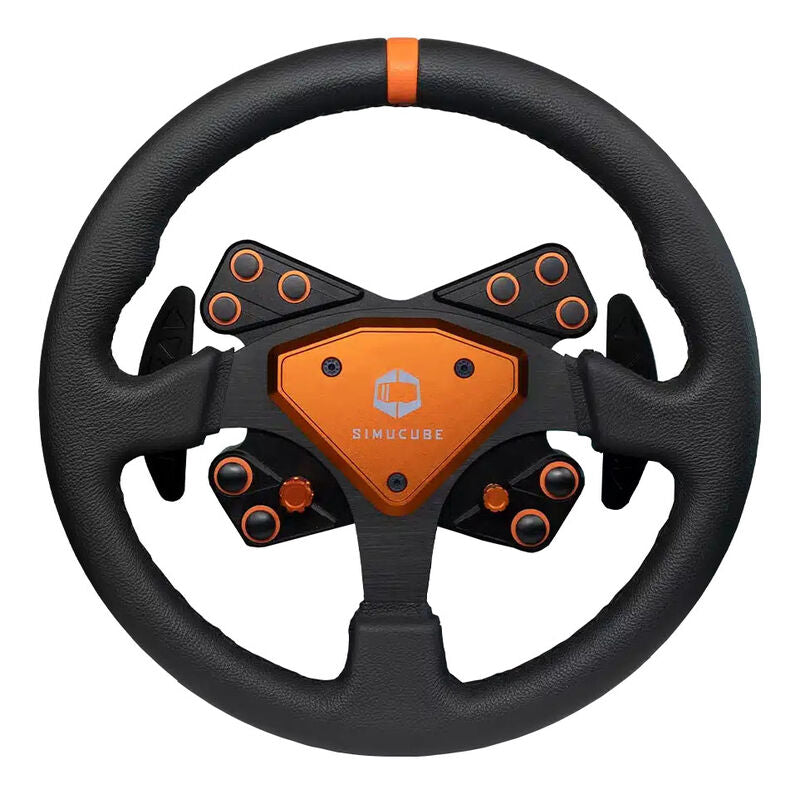 Simucube Tahko Round sim-racing-ratt 320 mm oransje forfra