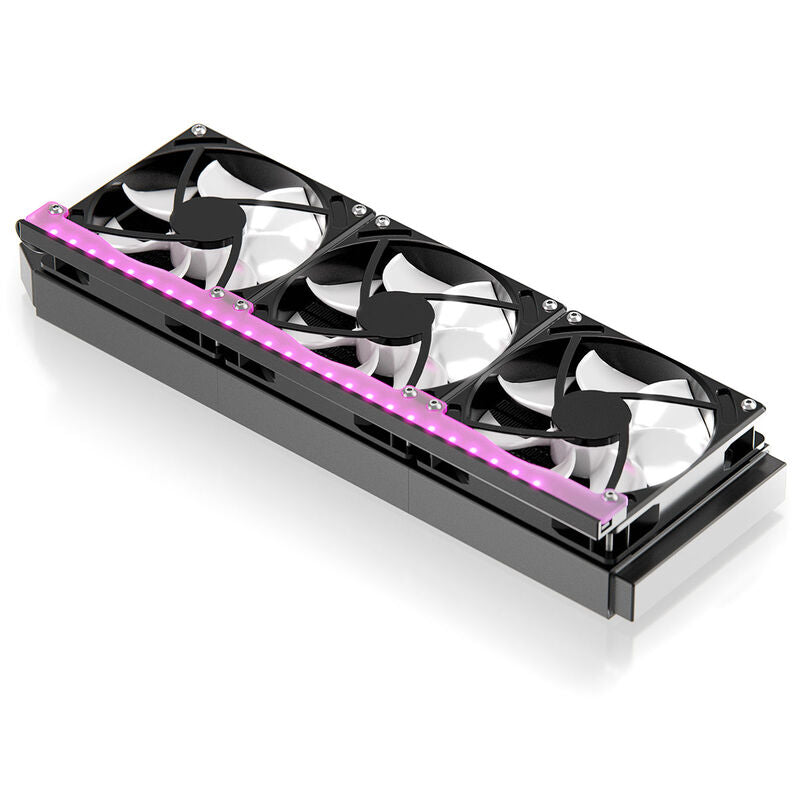 Detalj av Singularity Computers ARGB- og UV-LED-stripe 360 mm radiator