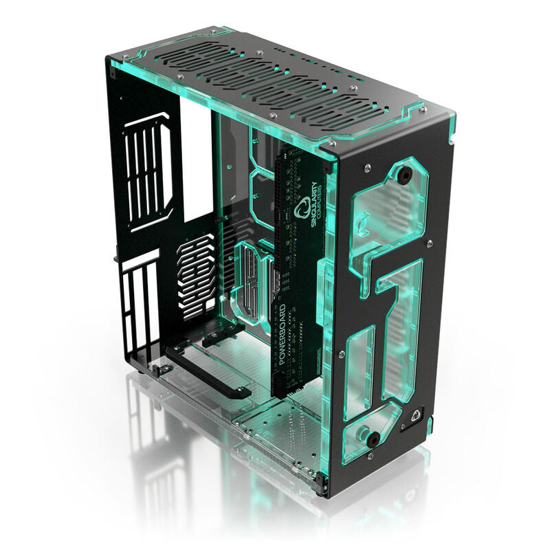 Singularity Computers Stream-S ITX vannkjølingskabinett bakside