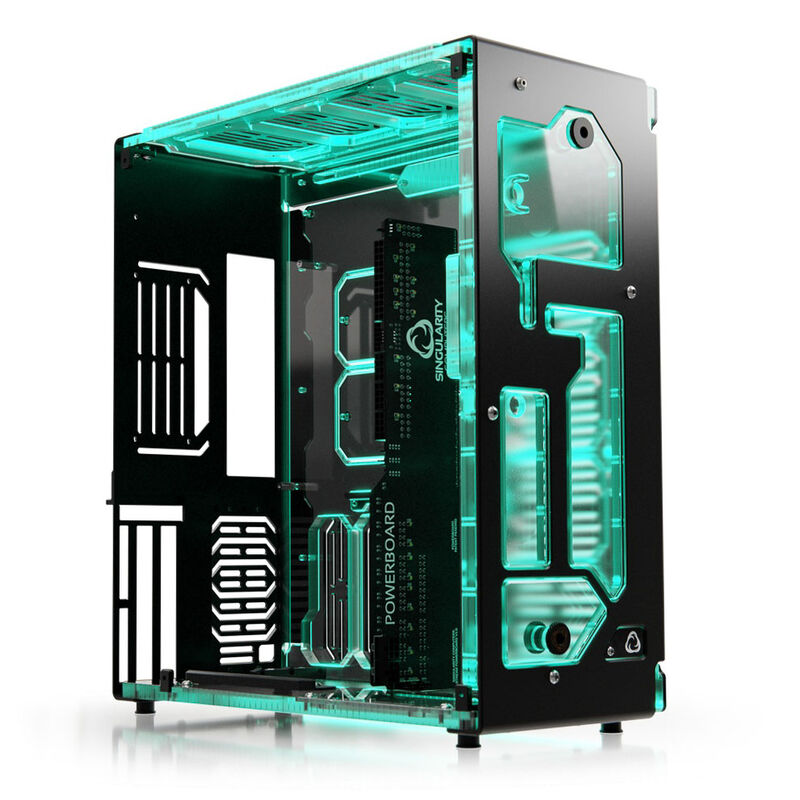 Singularity Computers Stream-S ITX vannkjølingskabinett forfra