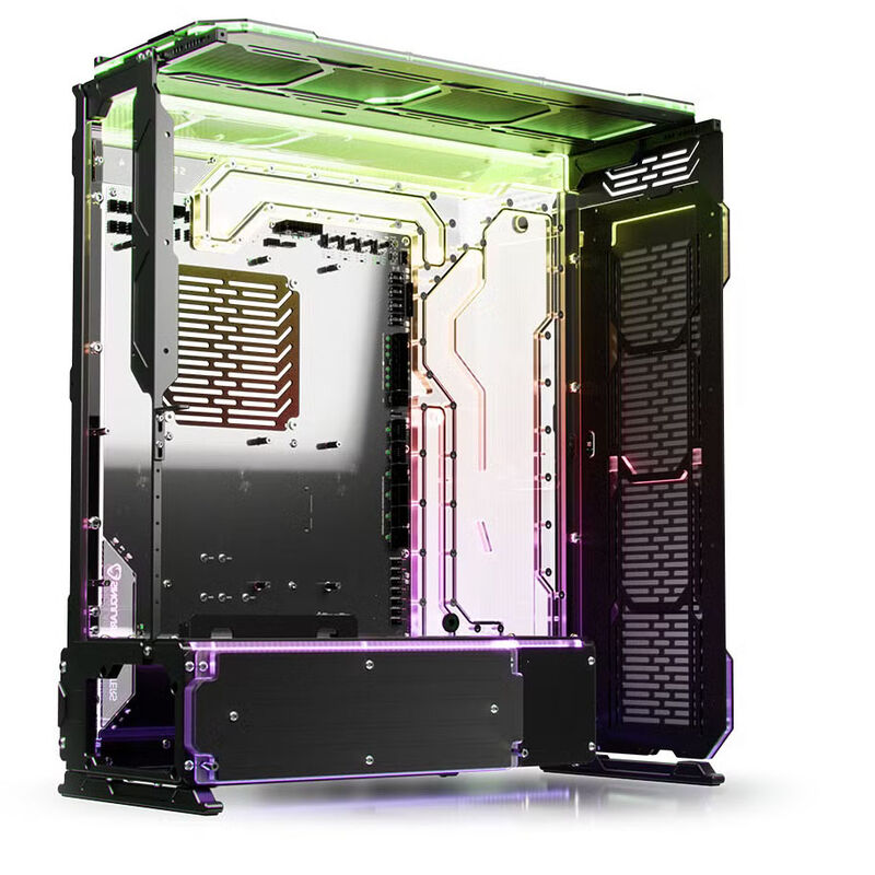 Singularity Computers Spectre 4 fulltårn vannkjøling svart E-ATX detalj av PowerBoard
