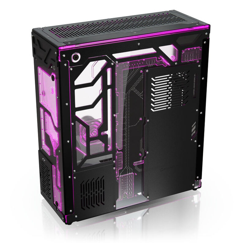 Singularity Computers Stream-M Dual Loop vannkjølingskabinett bakside