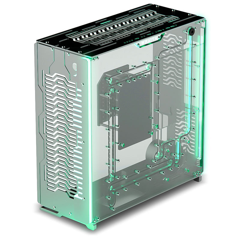 Singularity Computers Wraith ITX/DTX kabinett sølv bakside