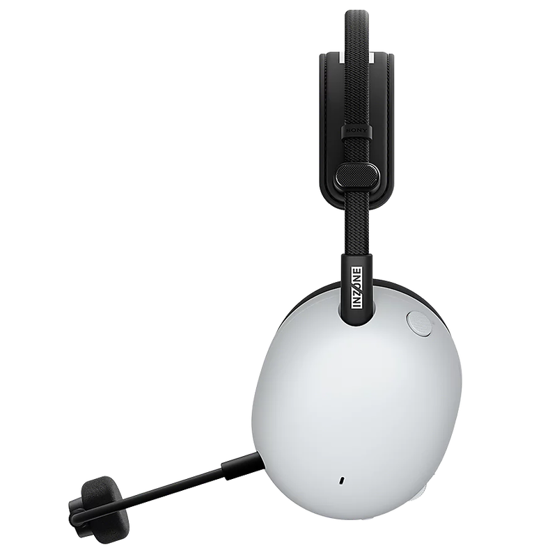 Sony INZONE H9 II trådløst gamingheadset ANC hvit nærbilde av øreklokke