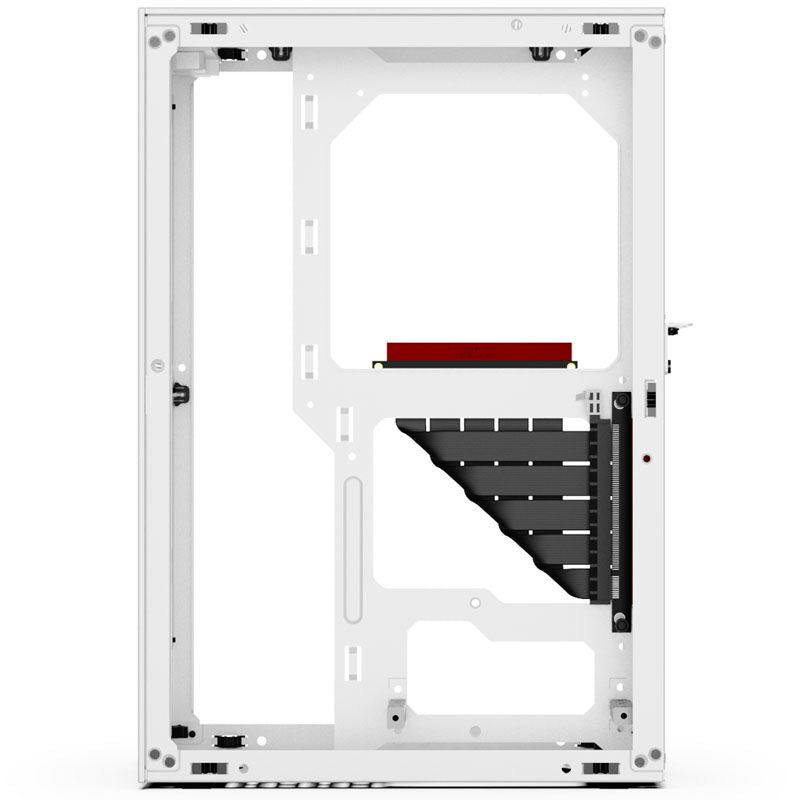 Detalj av Ssupd Meshlicious Full Mesh Mini-ITX kabinett PCIe 4.0 hvit mesh