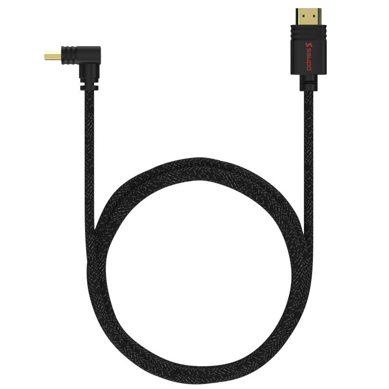 Ssupd Meshroom HDMI 2.1 kabel 90° vinklet 8K 2 m svart bakside