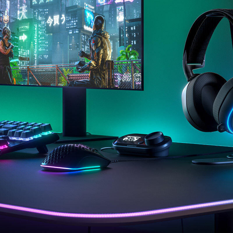 Kabelen på SteelSeries Aerox 3 gamingmus RGB 8500 DPI matt svart