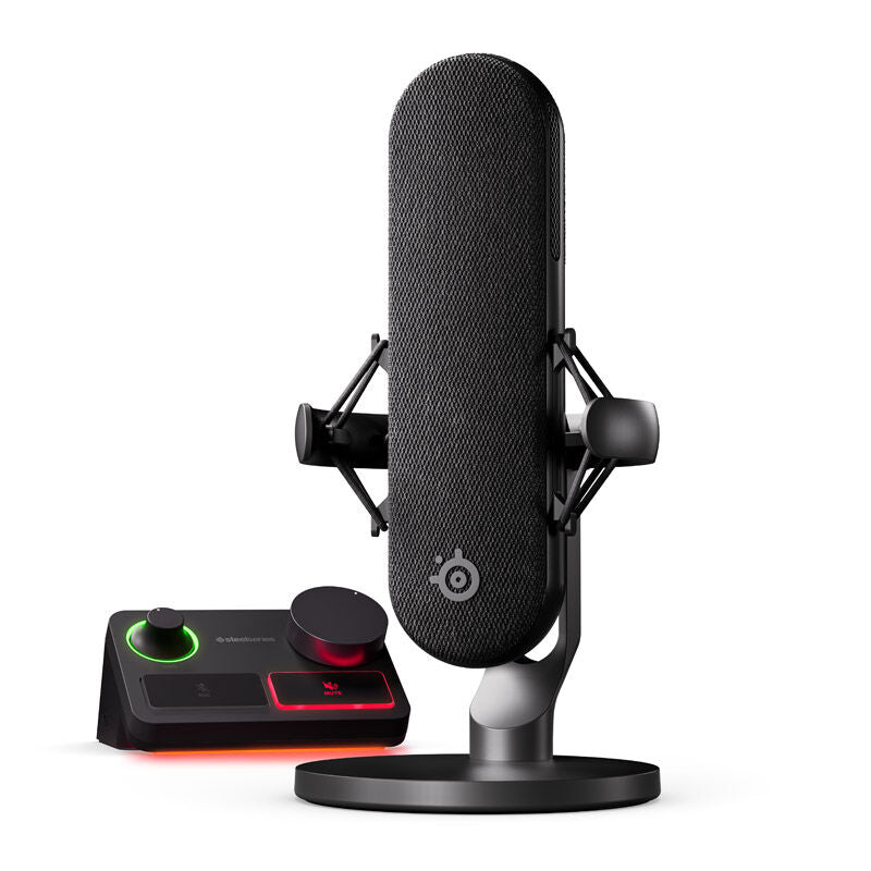 SteelSeries Alias Pro mikrofon forfra med RGB-belysning