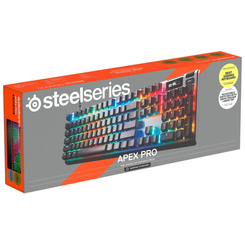 SteelSeries Apex Pro Gen 3 nærbilde av OLED-display