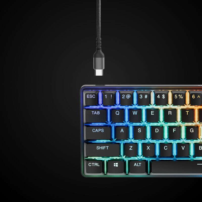 Sideprofil av SteelSeries Apex Pro Mini Gen 3 tastatur