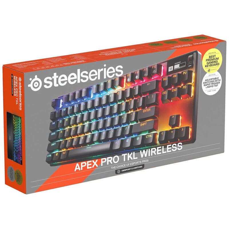 Nærbilde av magnetisk håndleddsstøtte på SteelSeries Apex Pro TKL Gen 3