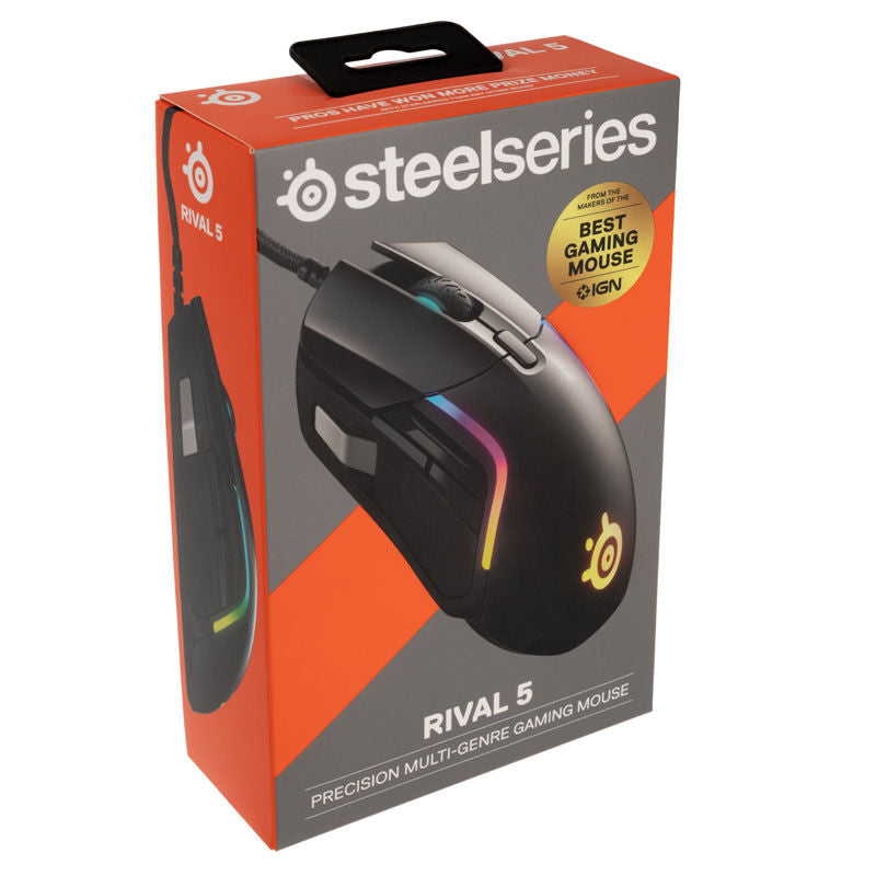 SteelSeries Rival 5 kablet gamingmus 18000 DPI RGB svart USB-kabel