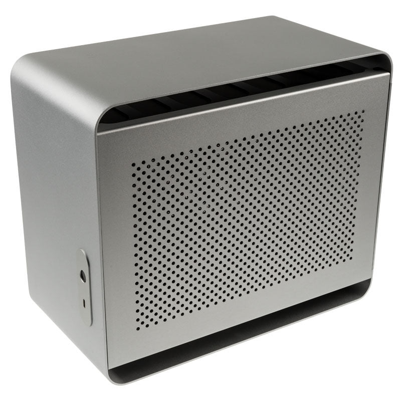 Streacom DA2 kabinett Mini-ITX SFF sølv detalj av aluminiumsoverflate
