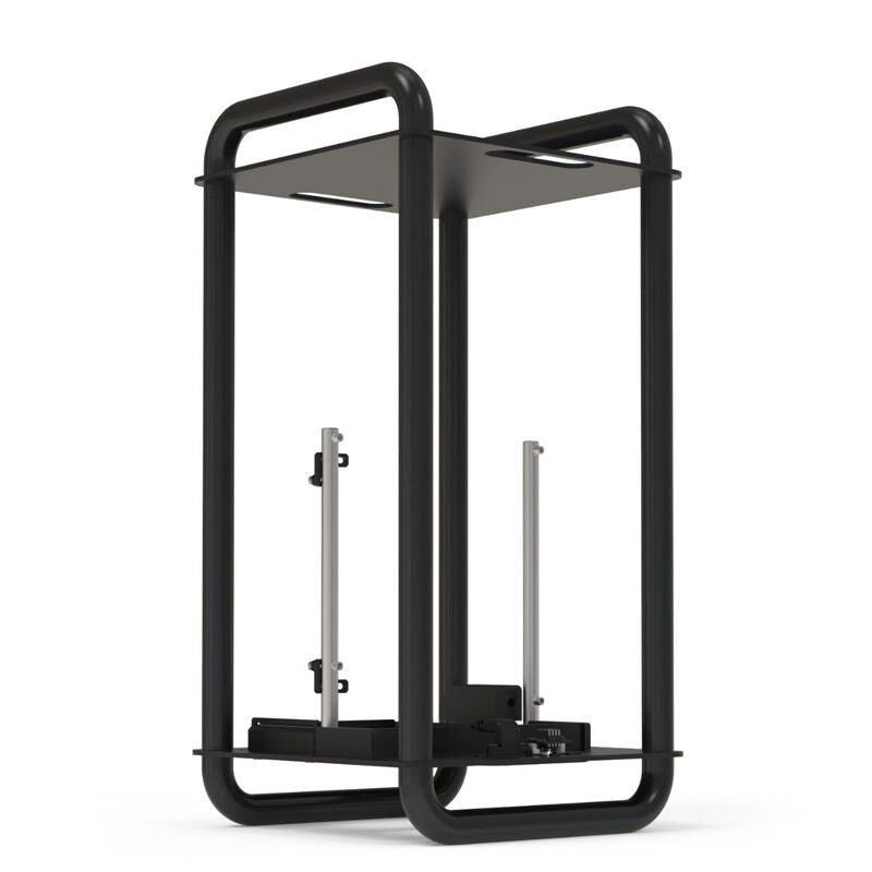 Detalj av Streacom DA6 Mini-ITX kabinett åpent design svart ramme