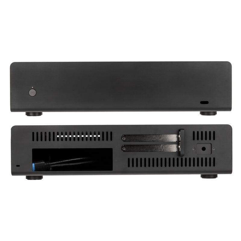 Streacom ST-FC10B Alpha vifteløs HTPC-kabinett aluminium svart bakside