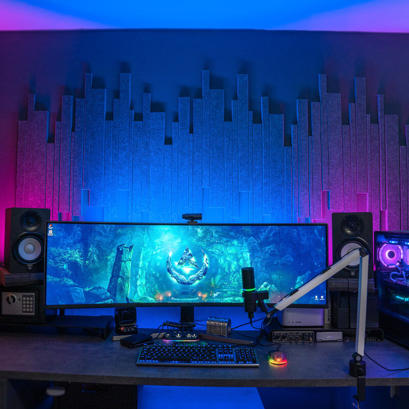 Oversikt av Streamplify Acoustic Panel akustikkpanel 6-pakning grå