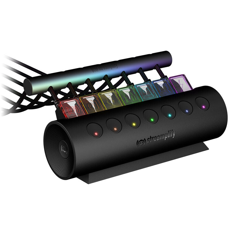 Streamplify HUB CTRL 7 USB-hub bakside med strøminngang