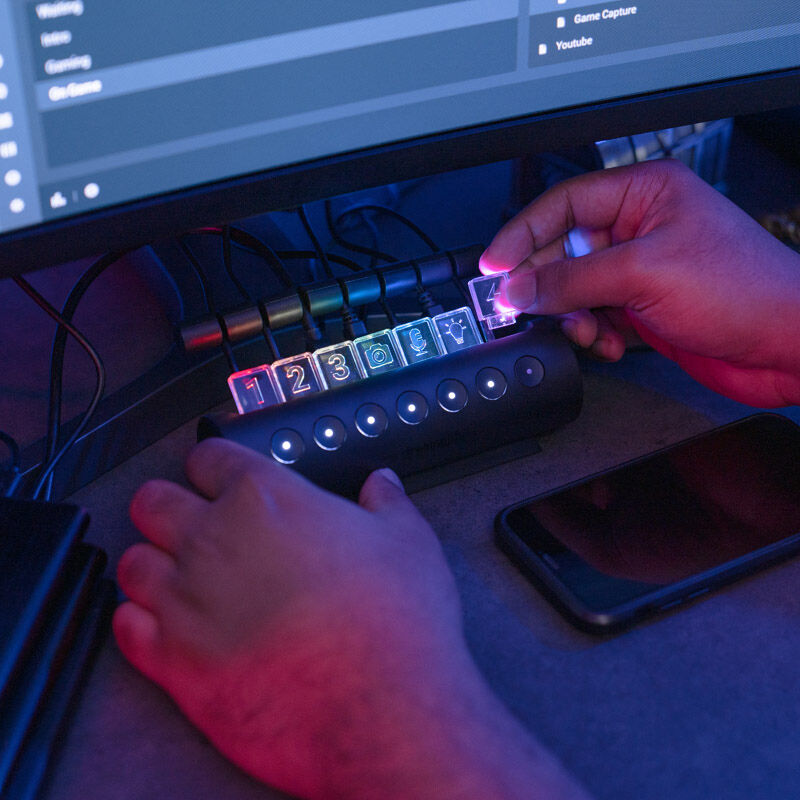 Streamplify HUB CTRL 7 USB-hub med kabelholder og klips