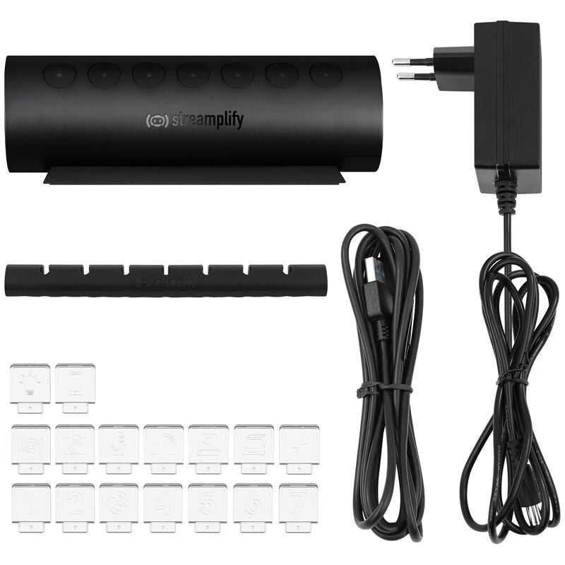 Oversikt over alle USB-porter på Streamplify HUB CTRL 7