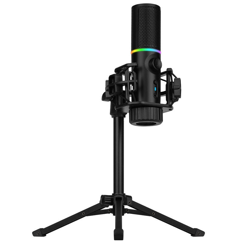 Streamplify MIC RGB mikrofon USB-A svart inkl. stativ bakside