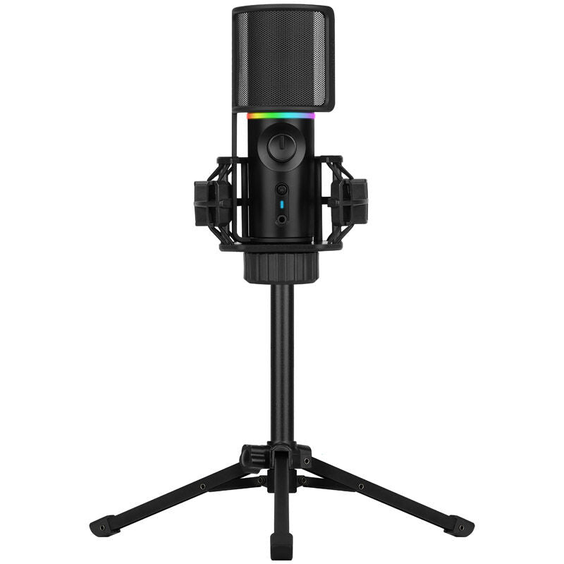Detalj av Streamplify MIC RGB mikrofon USB-A svart inkl. stativ RGB-belysning