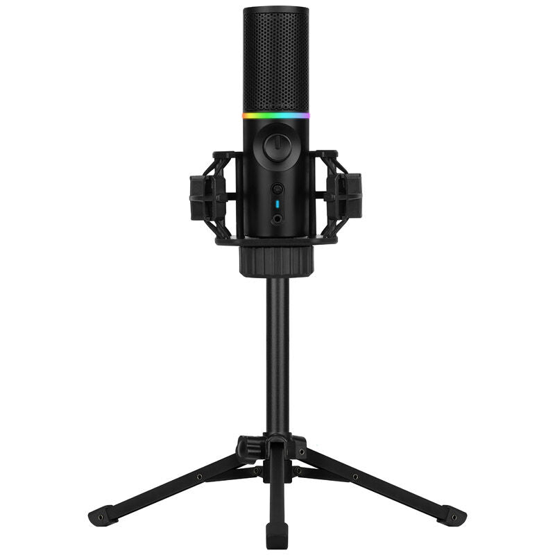 Montert Streamplify MIC RGB mikrofon USB-A svart inkl. stativ på skrivebord